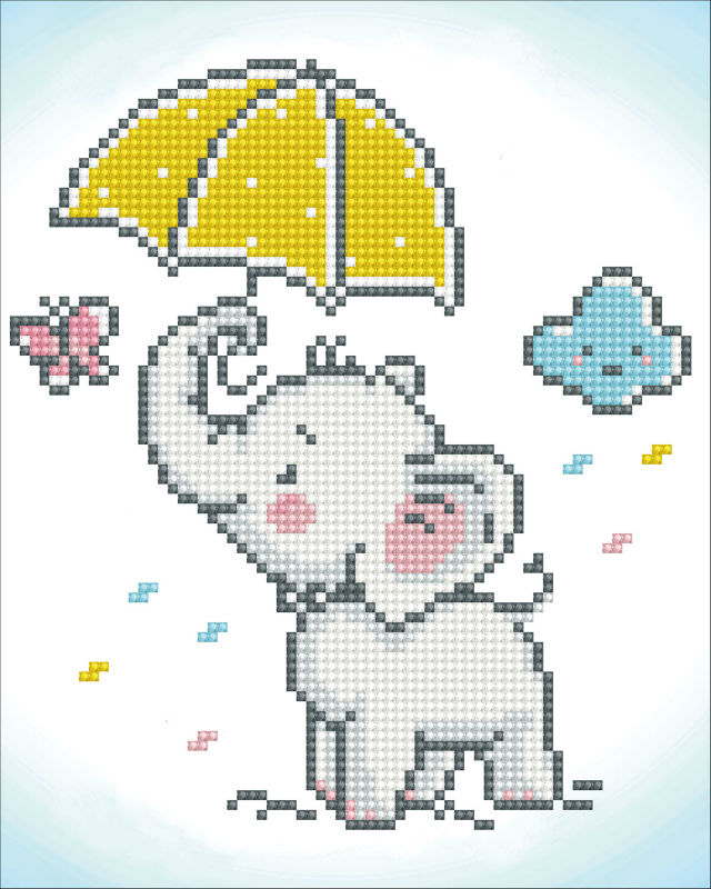 Image de  Kit Diamond Dotz débutant éléphant sous la pluie 