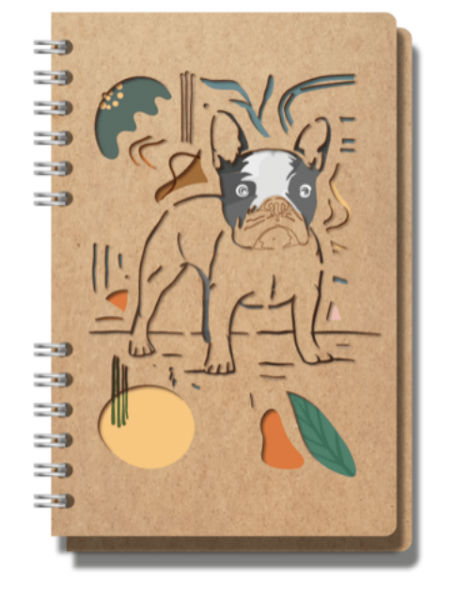 Image de  Carnet bois A6 ligné chien 