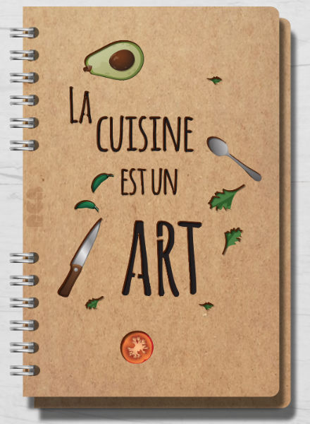 Image de  Carnet bois A6 non ligné la cuisine est un art 