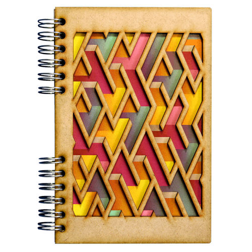 Image de  Carnet bois A6 non ligné labyrinthe 