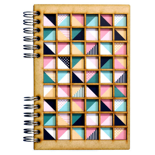 Image de  Carnet bois A6 ligné mosaïque 