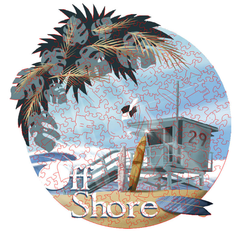 Image de  Puzzle bois collection surf off shore M 