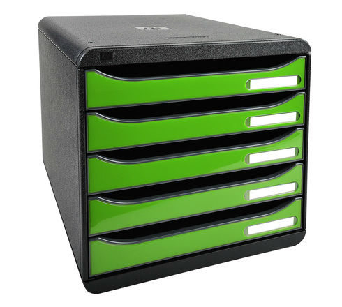 Image de  Big box plus 5 tiroirs noir / vert pomme glossy 