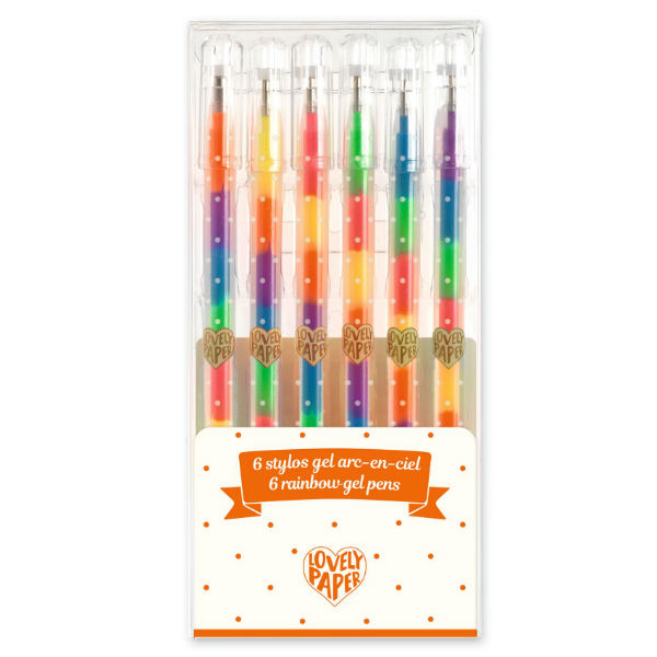 Image de  Poch 6 stylos gel arc en ciel 