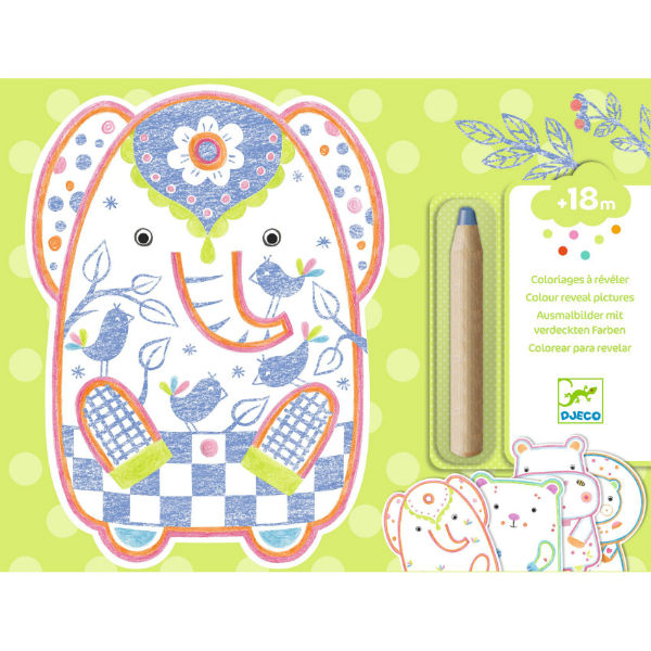 Image de  Coloriage animaux sauvages à révéler 