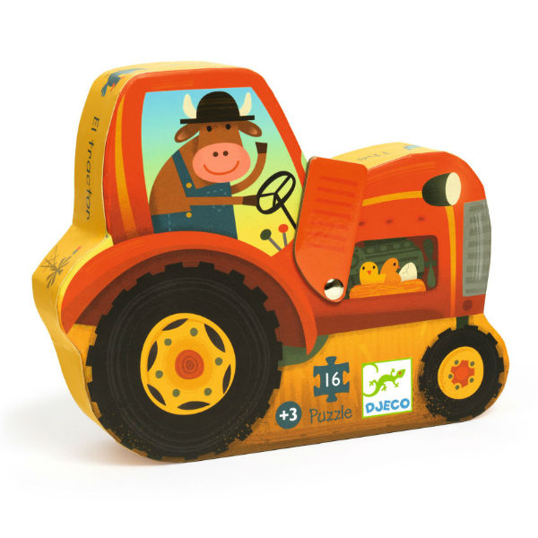 Image de  Puzzle silhouette tracteur 16pcs 