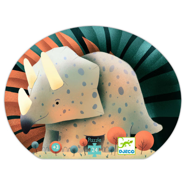 Image de  Puzzle silhouette théo le dino 24 pcs 