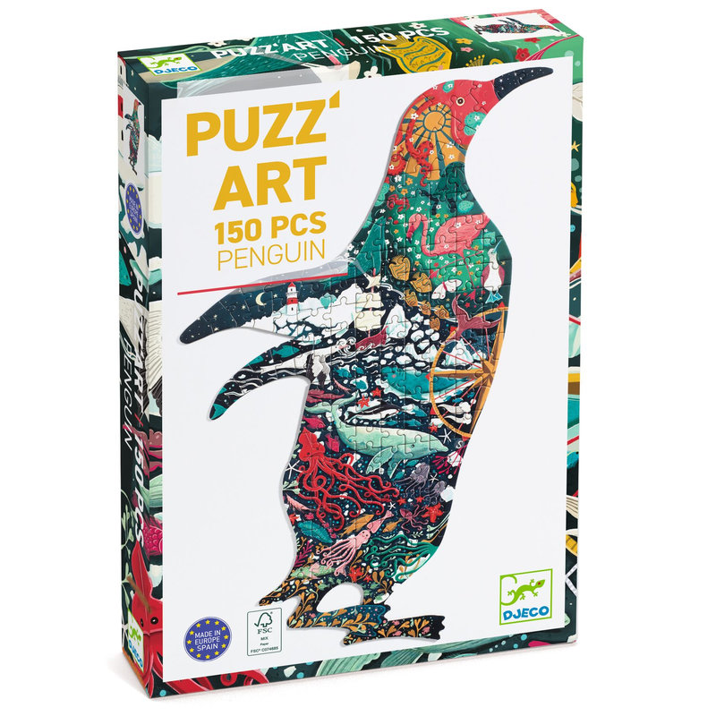 Ref. DJEDJ07663, Puzz'art penguin 150pcs, marque DJECO