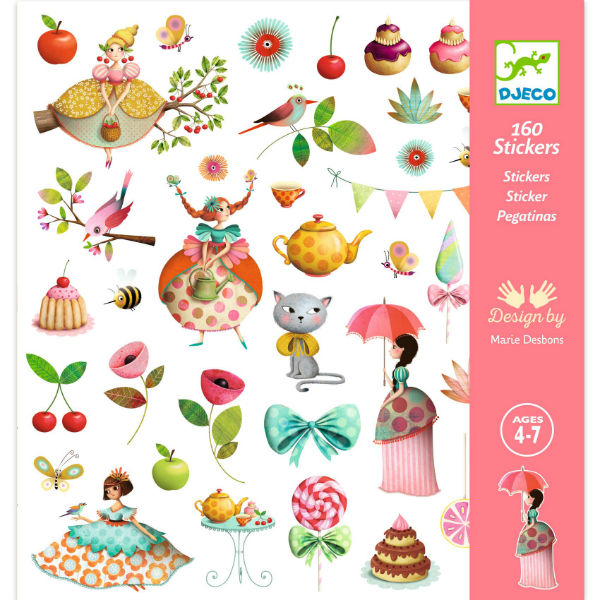 Image de  Pochette 160 Stickers Le goûter des princesses 