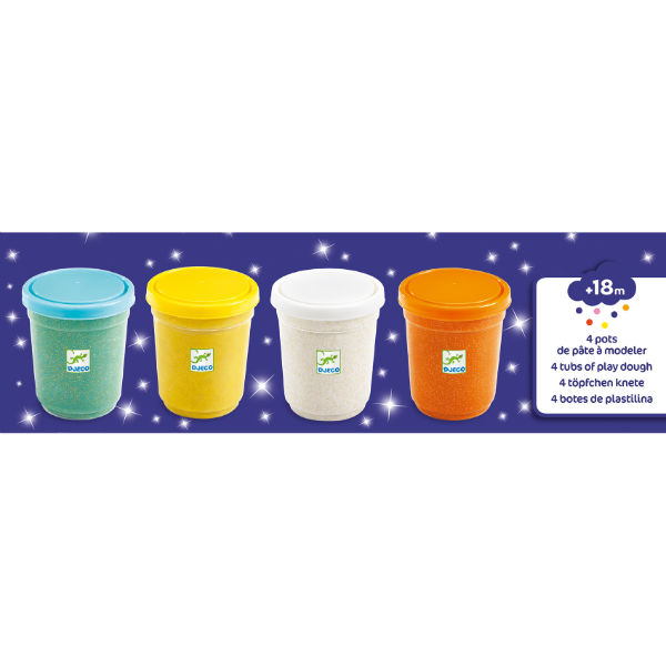 Image de  4 pots de pate a modeler pailletees nd20 