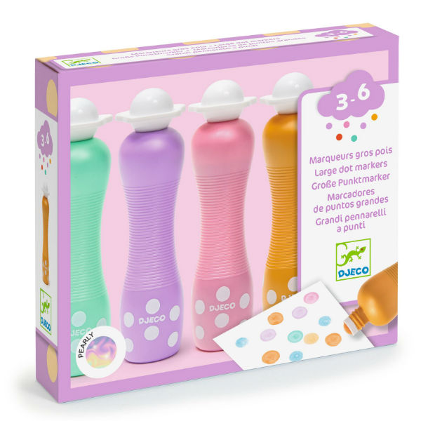 Image de  Boîte 4 marqueurs gros pois pearly 