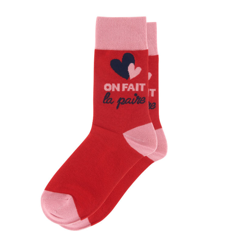 Image de  Chaussette Nec on fait la paire rouge 
