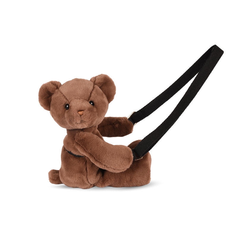 Ref. DOUDC4380, Doudou et Compagnie - Sac bandoulière ours en peluche marron, Marron, marque DOUDOU ET COMPAGNIE