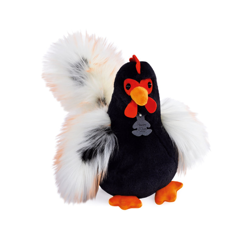 Ref. DOUHO3216, Histoire d'Ours - Peluche coq'rico 26 cm, Noir, marque HISTOIRE D'OURS