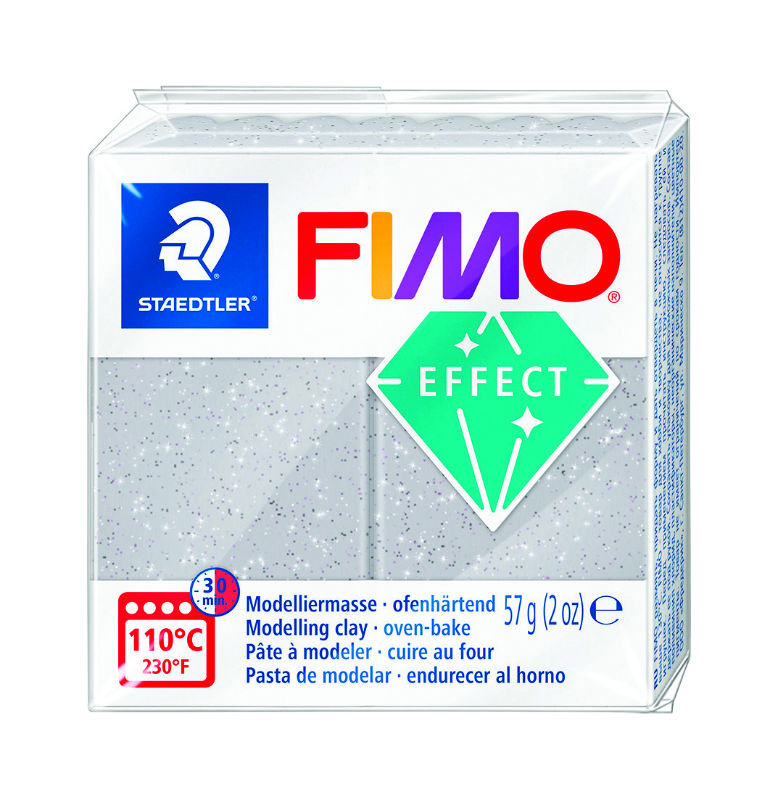 Image de  Pain 57g Fimo soft argent pailleté 