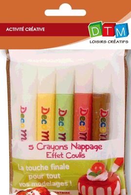 Image de  Lot de 5 crayons nappage effet coulis ass 