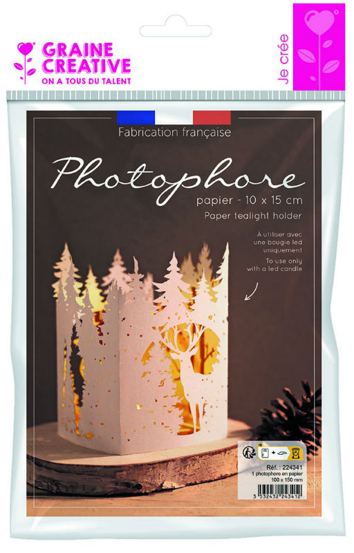 Image de  Photophore papier forêt 15x10 cm 