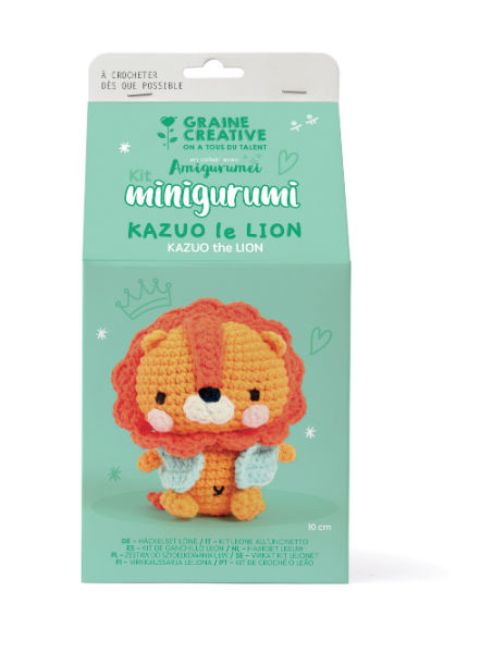 Ref. GRA420329, Kit minigurumi lion kazuo 10cm, marque GRAINE CREATIVE