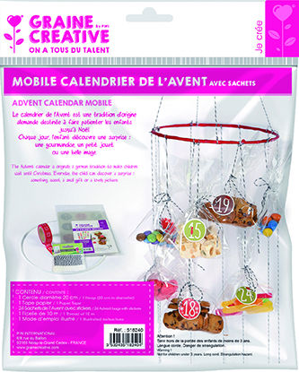 Image de  Mobile calendrier de l'Avent avec sachets 