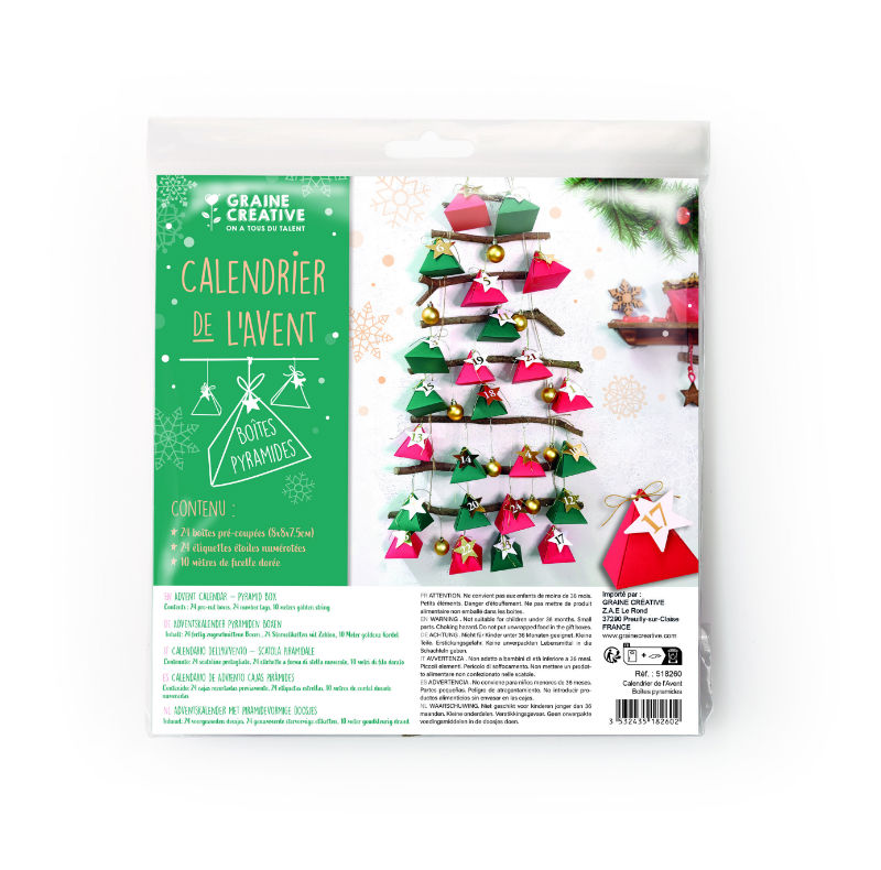 Image de  Calendrier de l'avent 24 boites pyramides 