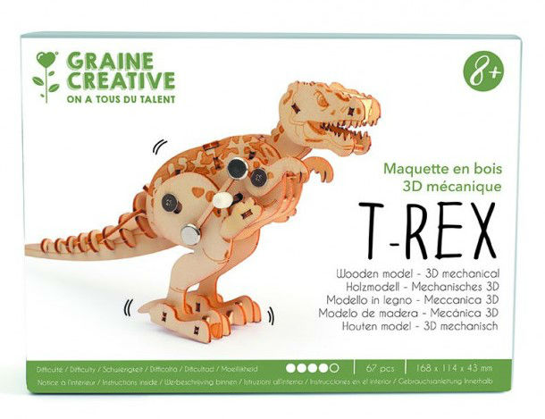 Image de  Maquette 3D bois mécanique t-rex 
