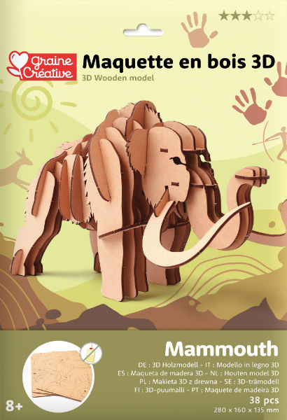 Ref. GRA651053, Maquette 3D bois mamouth, Marron, marque GRAINE CREATIVE