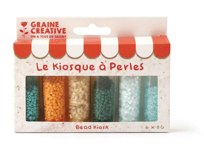 Ref. GRA736112, Set perles 6 couleurs lagon, Assorties, marque GRAINE CREATIVE
