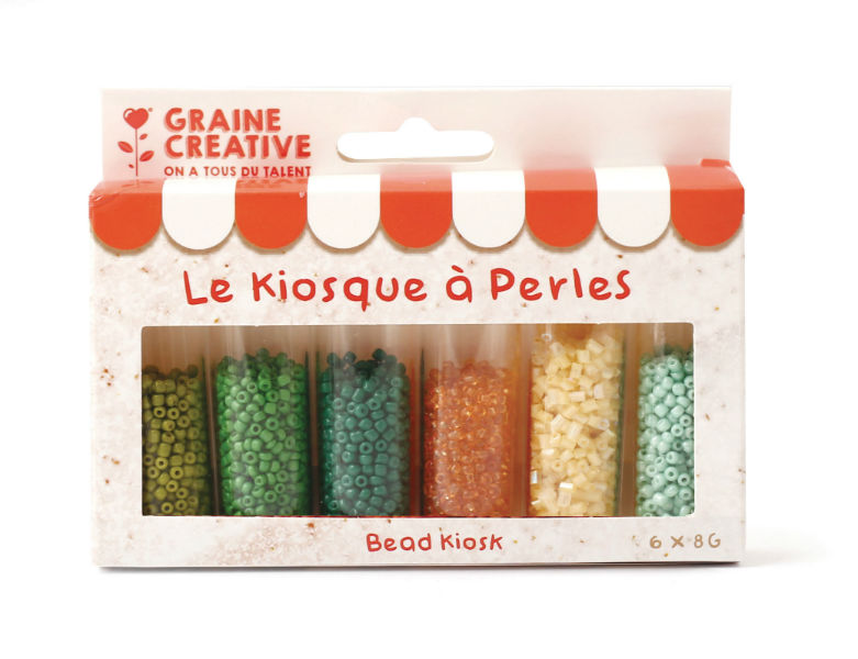 Ref. GRA736114, Set perles 6 couleurs jungle, Assorties, marque GRAINE CREATIVE