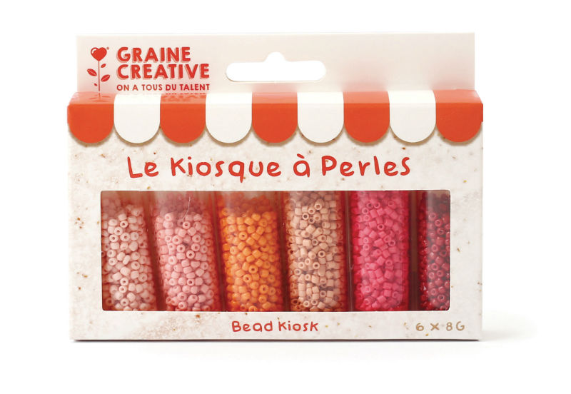 Ref. GRA736115, Set perles 6 couleurs lipstick, Assorties, marque GRAINE CREATIVE