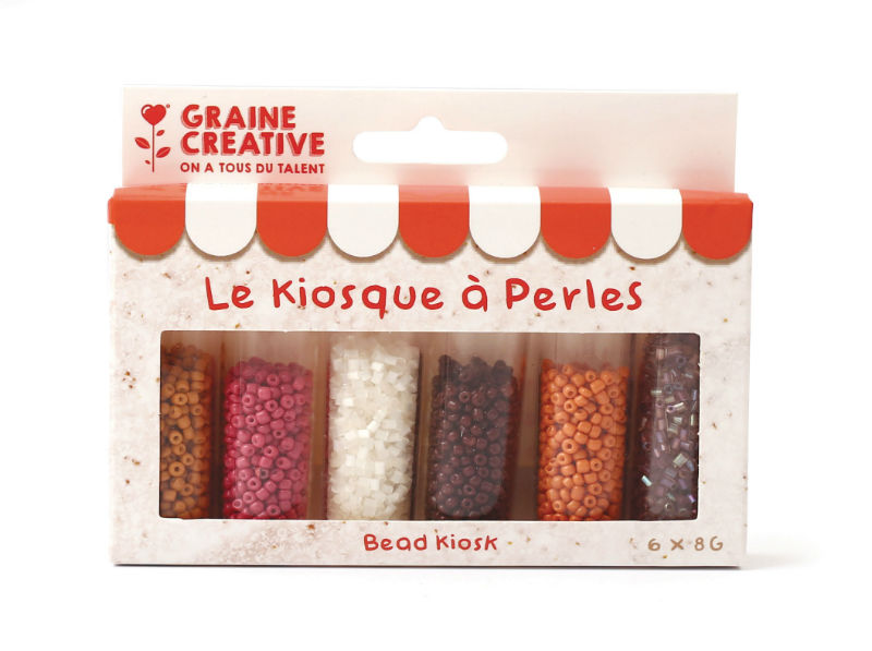 Ref. GRA736116, Set perles 6 couleurs chai latte, Assorties, marque GRAINE CREATIVE
