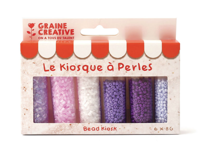 Ref. GRA736118, Set perles 6 couleurs lavender limonade, Assorties, marque GRAINE CREATIVE
