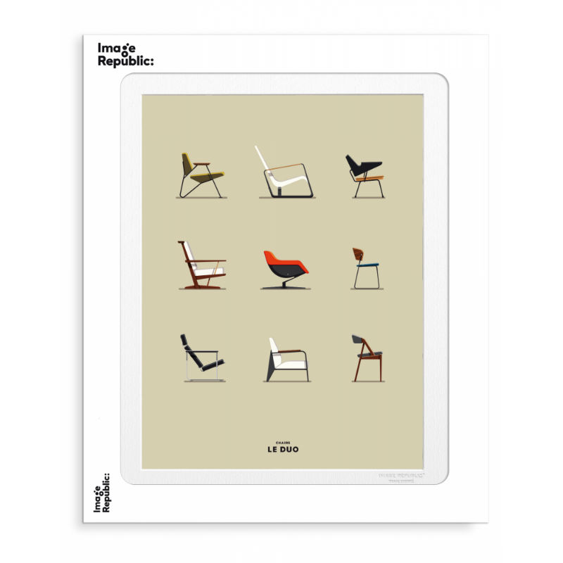 Image de  Affiche 30x40 cm le duo planche chaises 