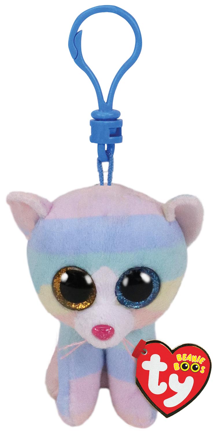 Image de  Porte clé peluche TY Beanie Boo's chat Heather 