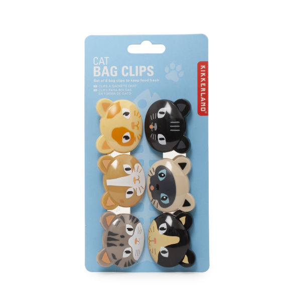 Ref. KIKBC45A, 6 pinces à sac chats, Assorties, marque KIKKERLAND