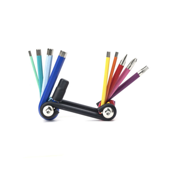 Ref. KIKCD120, Ensemble d'outils multifonctions arc-en-ciel, Assorties, marque KIKKERLAND