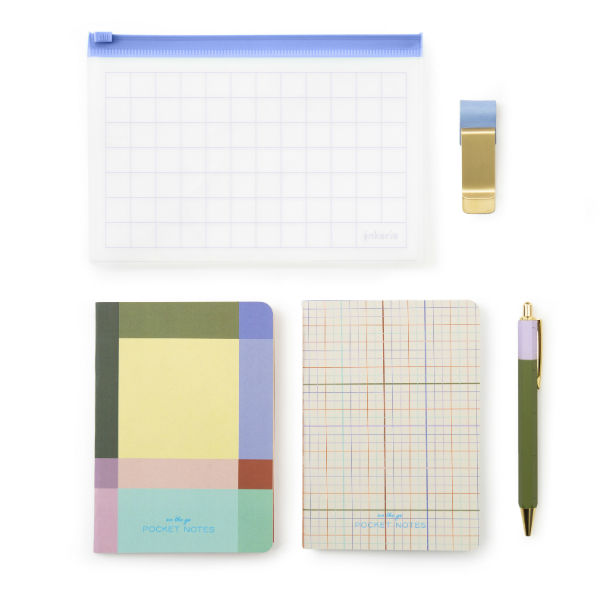 Ref. KIKINK01F, Ensemble papeterie on the go, marque KIKKERLAND