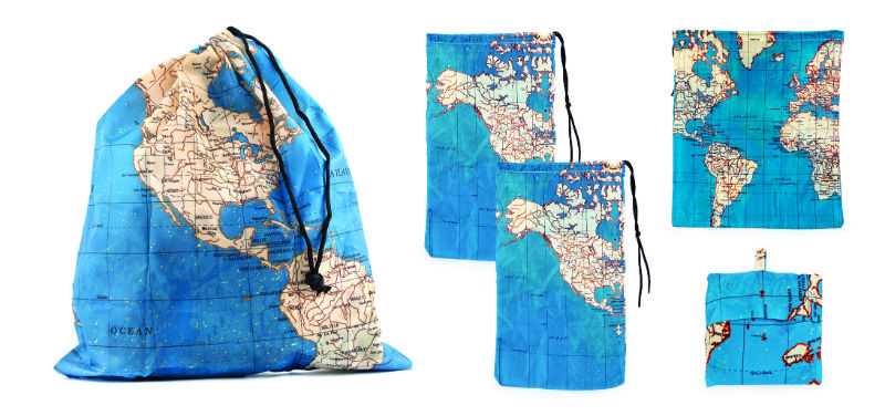 Ref. KIKLB10, Ensemble sacs de voyage around the world, Assorties, marque KIKKERLAND