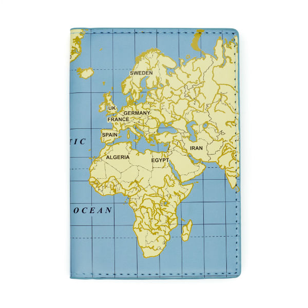 Ref. KIKTT53, Étui à passeport carte monde, marque KIKKERLAND