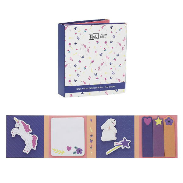 Ref. KIUBLNO58F02, Bloc sticky note Les Petits Kiub licorne, marque KIUB