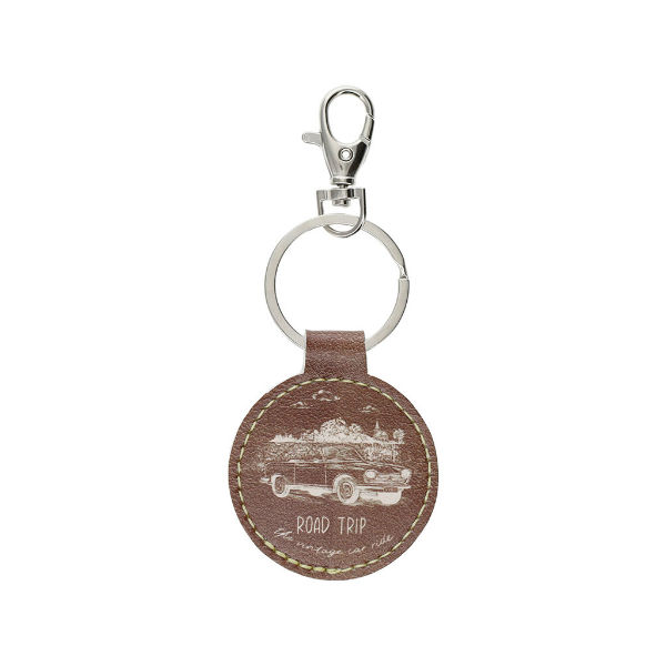 Ref. KIUPCPU63K01, Porte clé rond road trip auto, marque KIUB