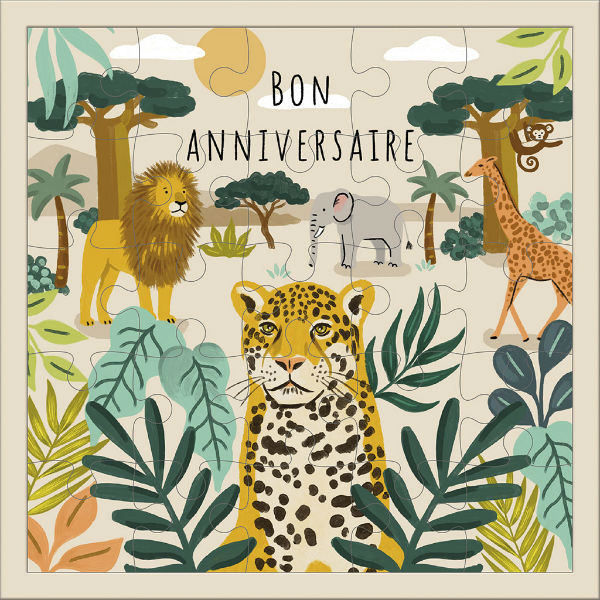 Image de  Carte puzzle carrée 17,5 cm 