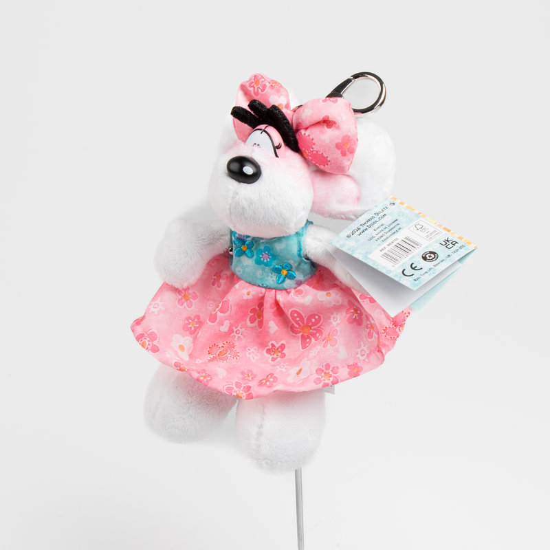Ref. KONBE4753, Porte-clés peluche Diddlina robe summer 15cm, marque DIDDL