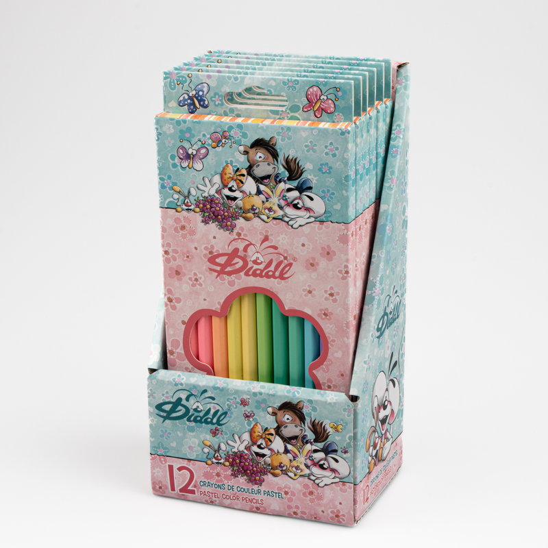Ref. KONDID10035, Boite de 12 crayons de couleur parfumés Diddl, marque DIDDL
