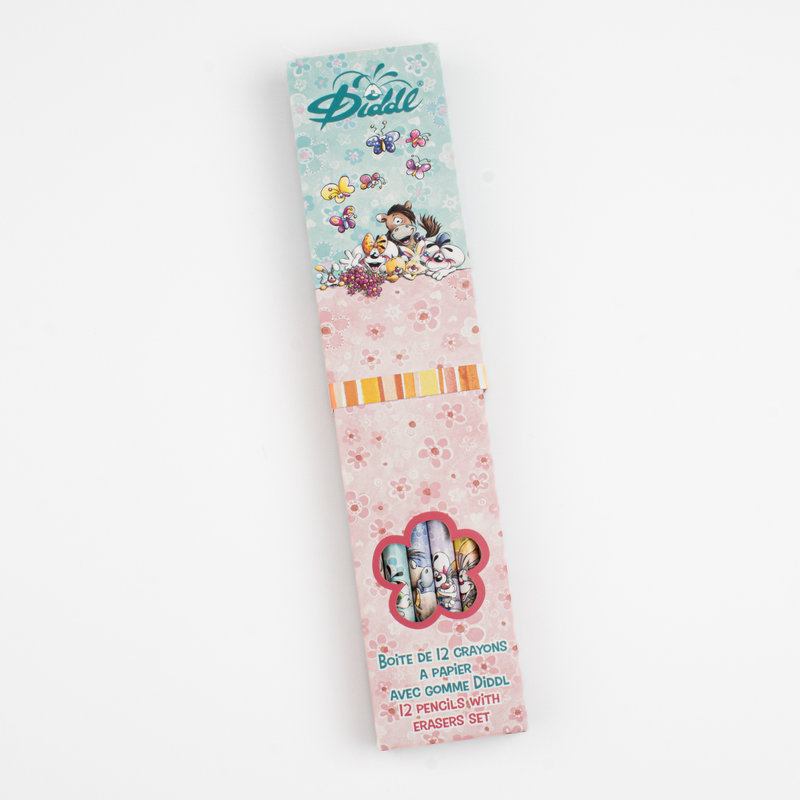 Ref. KONDID10040, Boite de 6 crayons à papier avec gomme Diddl, marque DIDDL