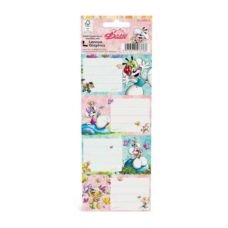 Ref. KONDID573766, Set 16 étiquettes autocollantes Diddl, marque DIDDL