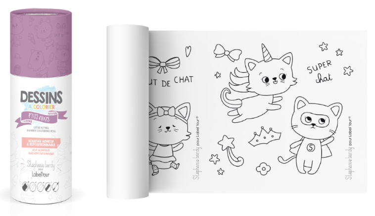 Image de  Dessins autocollants à colorier petit chat 