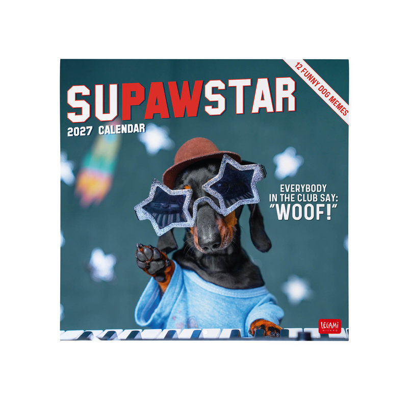 Ref. LEGCAL270004, Calendrier 2027 - Chiens - supawstar - 30x29 cm, marque LEGAMI