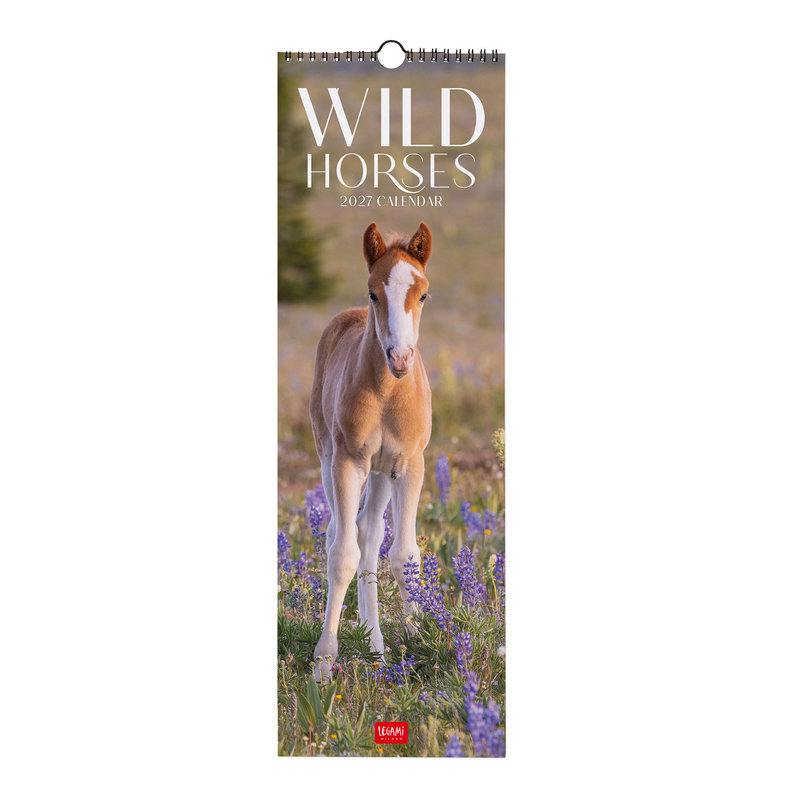 Ref. LEGCAL270057, Calendrier 2027 - Animaux - chevaux sauvage - 16x49 cm, marque LEGAMI