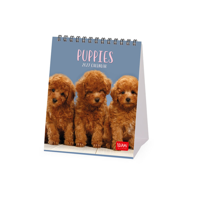 Ref. LEGCAL270121, Calendrier 2027 - Chiens - chiots - 12x14,5 cm, marque LEGAMI