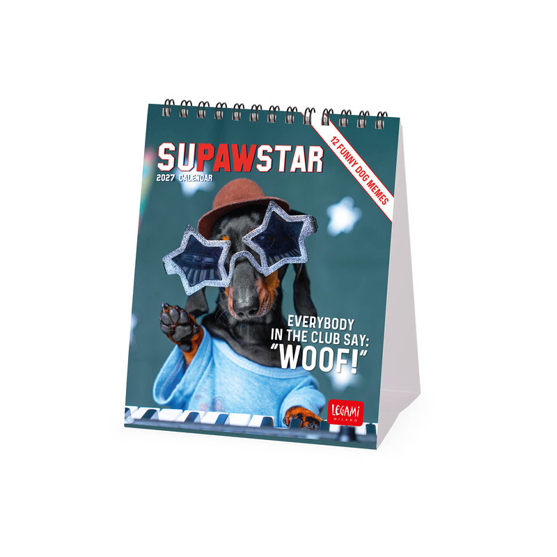 Ref. LEGCAL270122, Calendrier 2027 - Chiens - supawstar - 12x14,5 cm, marque LEGAMI